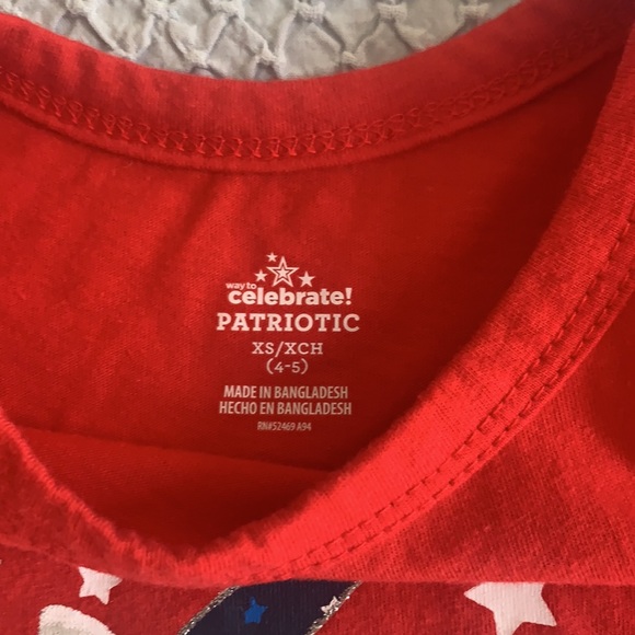 Girls 4th of July Independence Day Patriotic Tee - Picture 2 of 3